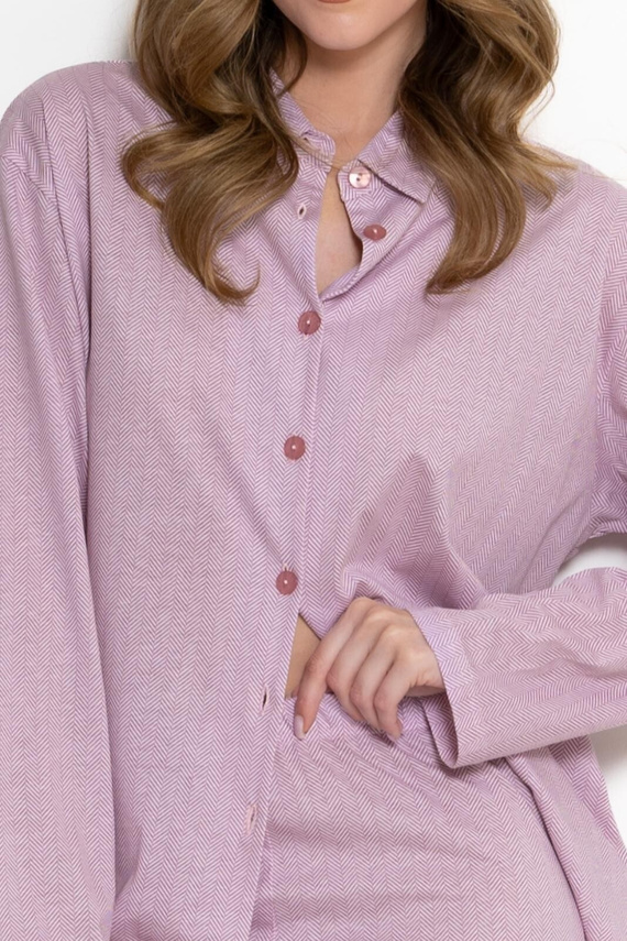 Pijamale damă Odessa 1821 Leveza roz, 100% bumbac, cu nasturi