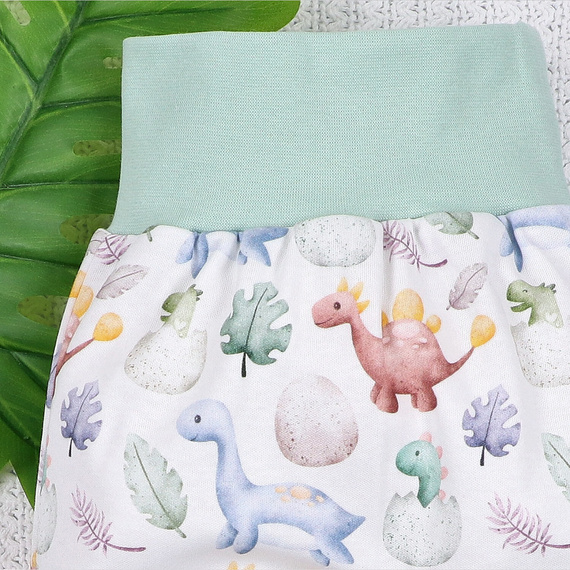 Pijama pentru bebeluși ABN-5572 cu imprimeu Nini pentru dinozauri | Bumbac organic, croială confortabilă
