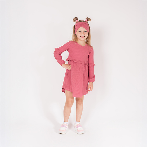 216167 Rochie Lala – Nicol pentru fetițe, bumbac, mâneci lungi