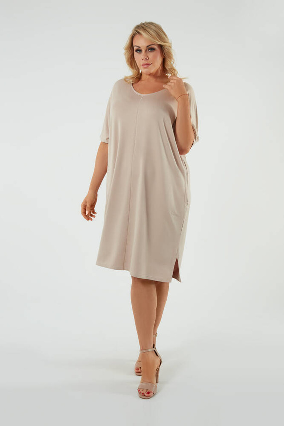 Tunică cu mânecă scurtă pentru femei Soler Italian Fashion - bej