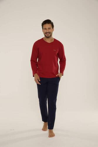 683 Kevin Forex Pijama pentru bărbați - maro - albastru marin