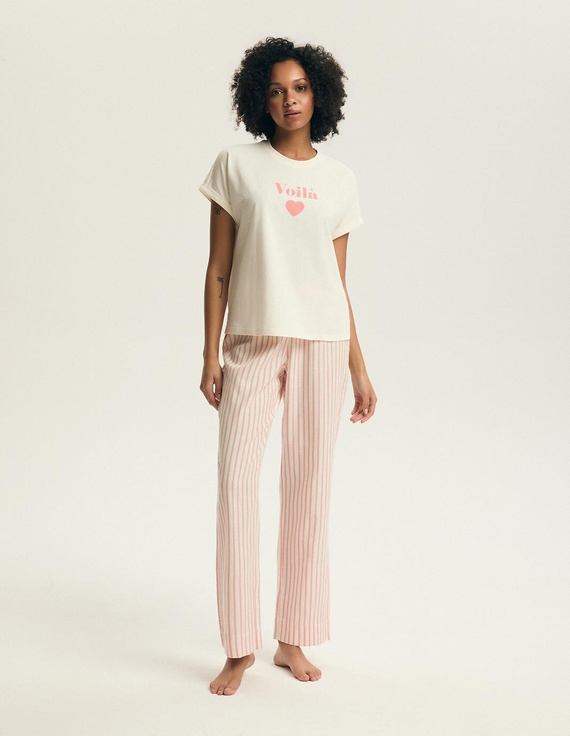 Pijama damă Henderson Darlan 43707 – bumbac, pantaloni lungi, imprimeu colorat