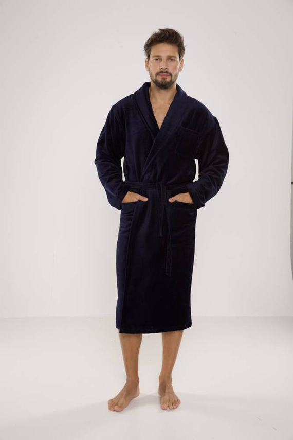 803 / 819 Halat bărbătesc Twin Terry Forex - toate albastru marin (albastru închis)