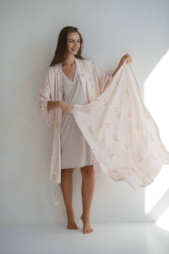 Flori pe înfășat de bambus Pink Milk&Love