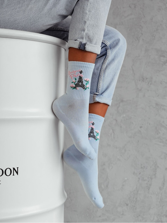 0200-166 Ciorapi dama Bonjour Paris Milena - albastru