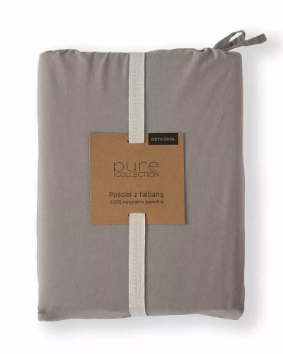 Pure 23 Lenjerie de pat din bumbac monocolor Detexpol gri închis