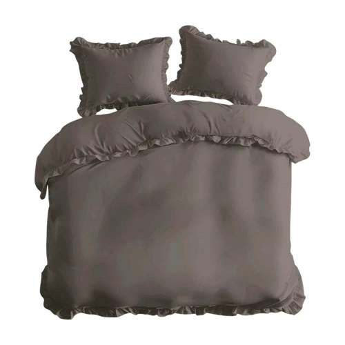 Pure 23 Lenjerie de pat din bumbac monocolor Detexpol gri închis