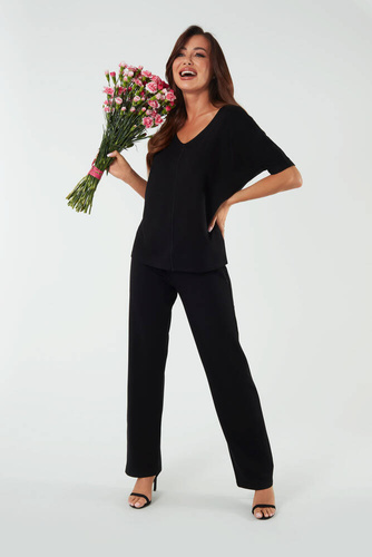 Soler Pantaloni lungi pentru femei Italian Fashion - negru