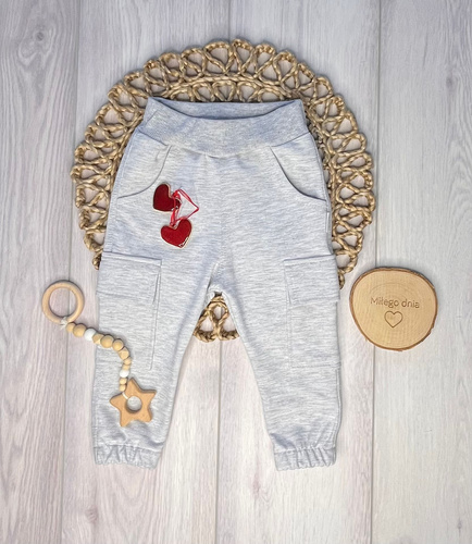 Pantaloni jogger copii Mamatti SJ08 gri melanj – comozi și moi