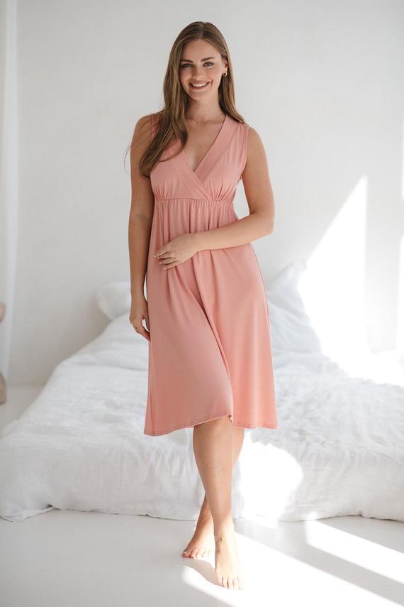 Star Light Cămașă de noapte pentru maternitate și alăptare, trandafir din plante Milk&Love - viscoză de bambus | Confort și feminitate