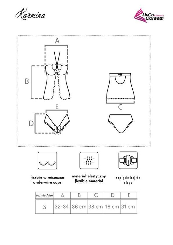Karmina LC 90077 Koszula damska + stringi LivCo Corsetti Fashion  