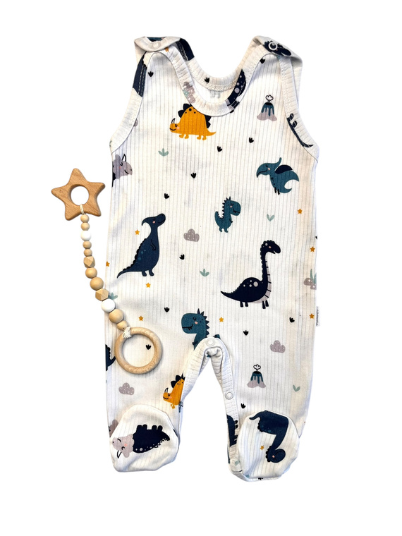 Salopete pentru bebelusi Mamatti SC15530 - dinozauri, bumbac