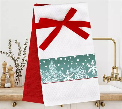 Frozen Set de cârpe de bucătărie de Crăciun 3D Greno alb/roșu