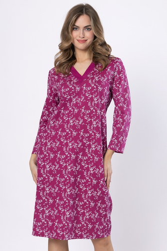 Cămașă de damă Emili 1635 Leveza, bumbac, mânecă lungă, amarant – clasică și confortabilă