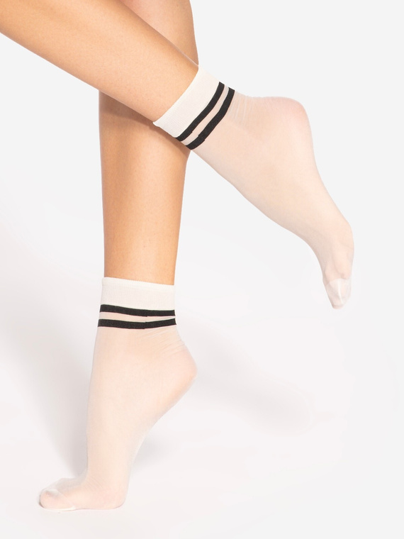 Spring Vibes wz.03 Ciorapi dama 15 den Gatta - alb-negru