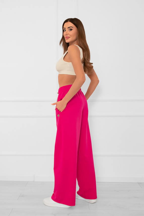 Pantaloni lungi pentru femei Caro fuchsia - pantaloni eleganți, eleganți într-o culoare la modă