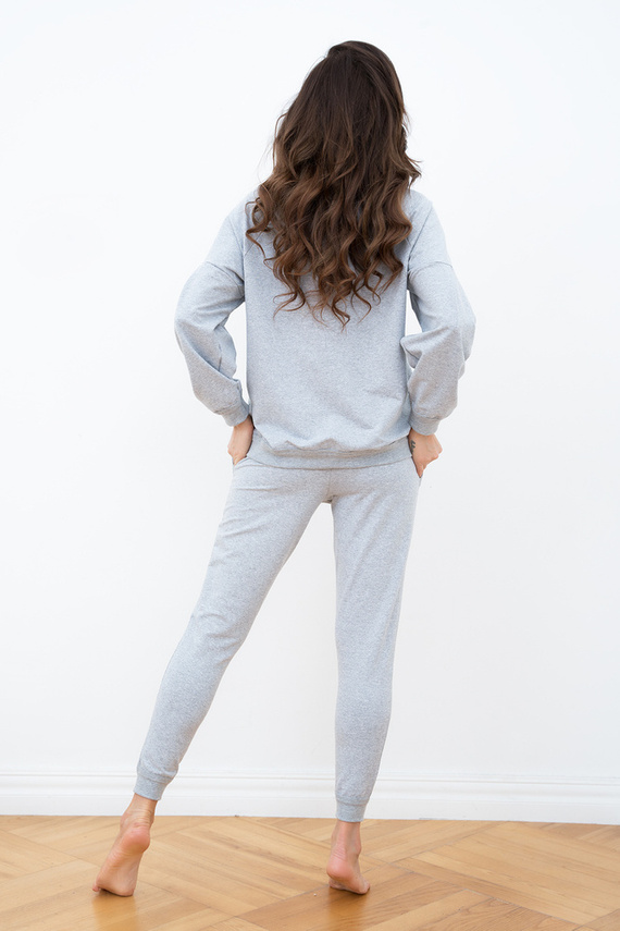 Parma Ladies set cu mânecă lungă, pantaloni Italian Fashion - gri