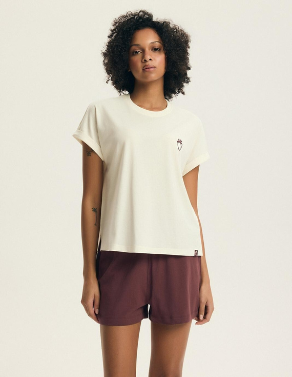 Pijama damă Henderson Evika 44464 – bumbac, broderie fructe, șorturi