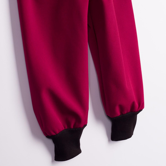 Nicol Pantaloni softshell copii 229051 polar talie înaltă cu manșete bordo