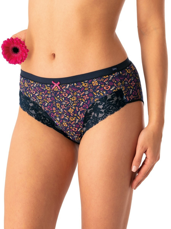 Slip dama Key LPC 760 roz bleumarin - bumbac, confortabil, set 2 piese