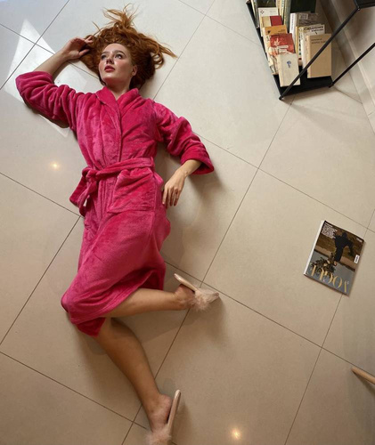 628 Abigail Halat de baie lung Forex pentru femei - zmeură