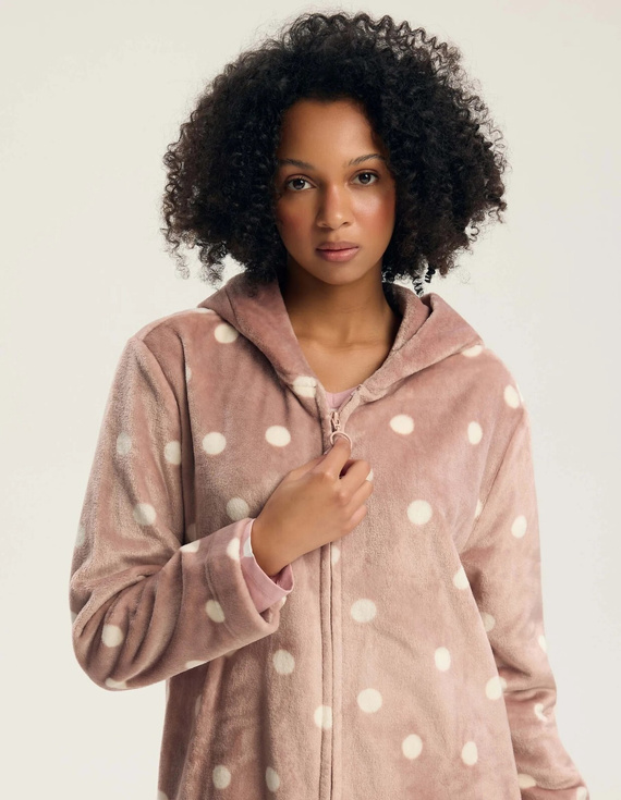 Henderson Ladies Grimma 45428 Halat de damă cu glugă și fermoar Mauve