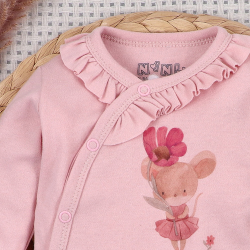 Body Nini Little Mouse 100% cotone biologico, prodotto in Polonia