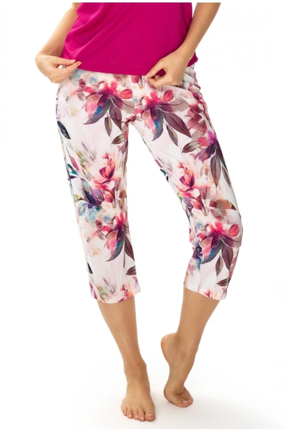 86660 Pantaloni scurți de pijama Larisa 7/8 Pescăruș cu imprimeu floral