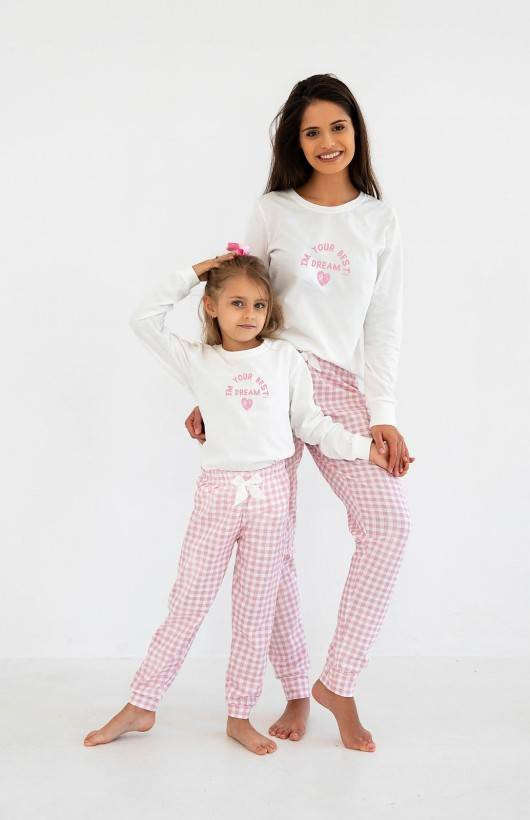 Sensis Nanny Kids Pijama pentru fete - ecru-roz