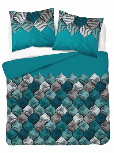 5226 A Lenjerie de pat din satin Mozaic oriental Detexpol turcoaz