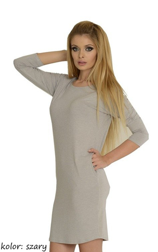 543 Cămașă de noapte Paula cu mânecă 7/8 - melange deschis