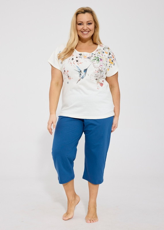 Cornette Floris 369/345 ecru – pijama damă 100% bumbac 7/8