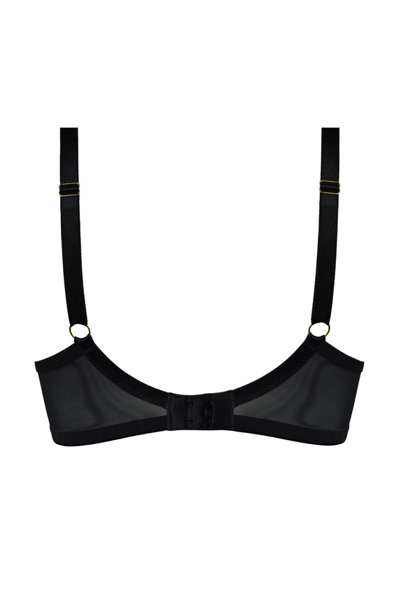 Sutien Mediolano Spider Soft 19252 – Dantelă Neagră, Benzi Decorative, Fără Fier | Suport Ideal pentru Sâni Mari