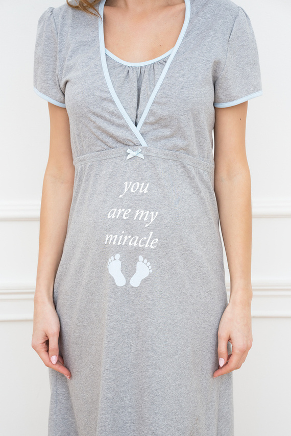 Carlina Chemise pentru sarcină și alăptare Italian Fashion - melange/blue