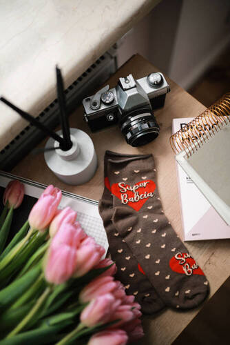 K90Z Șosete pentru bunici nepresate Modă italiană