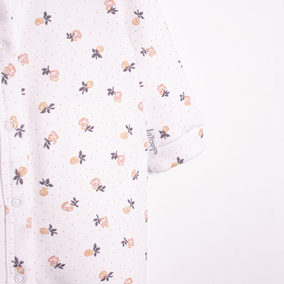 220032 Salopetă bebeluș Nicol 100% bumbac cu mânecă lungă și imprimeu delicat floral