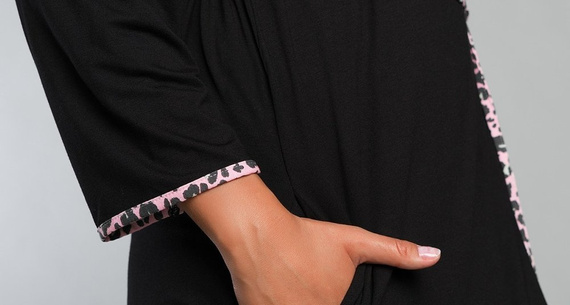 Eila Bis Halat de baie cu mânecă 3/4 Modă italiană - imprimeu leopard