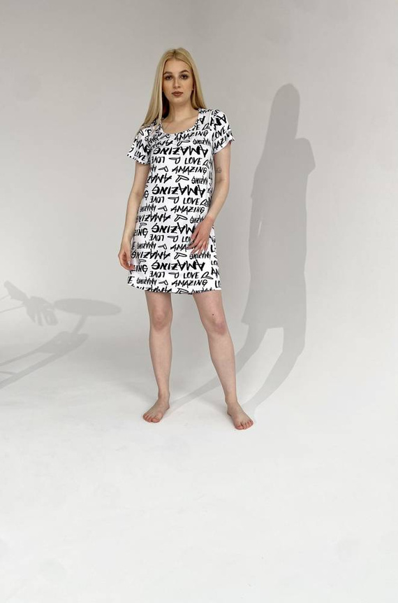 645 Cămașă de noapte uimitoare Forex - alb-verde