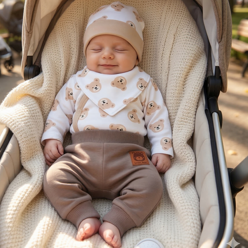 ABK-0047 Set Sweet Bears Baby din bumbac organic Nini