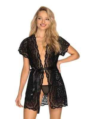 Giully Szlafrok Damski Peniuar Obsessive czarny