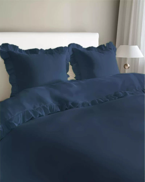 Pure 23 Lenjerie de pat din bumbac monocolor Detexpol denim