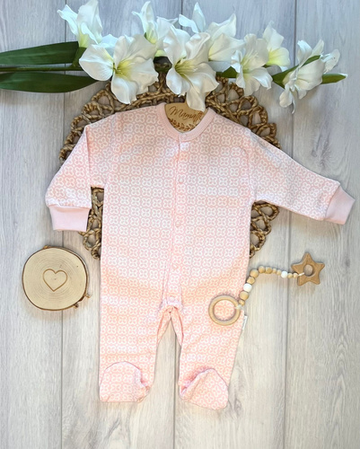 Salopetă bebe Mamatti PA15940 flori bumbac capse confort