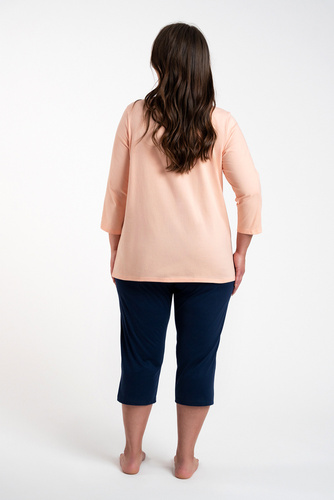 Arietta Pijama de damă cu mâneci 3/4 și pantaloni 3/4 Italian Fashion - somon 