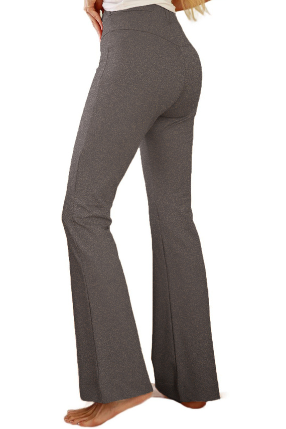 Cara - pantaloni dama din bumbac, picioare evazate, 95% bumbac 5% elastan | Marca poloneză Mirale - gri