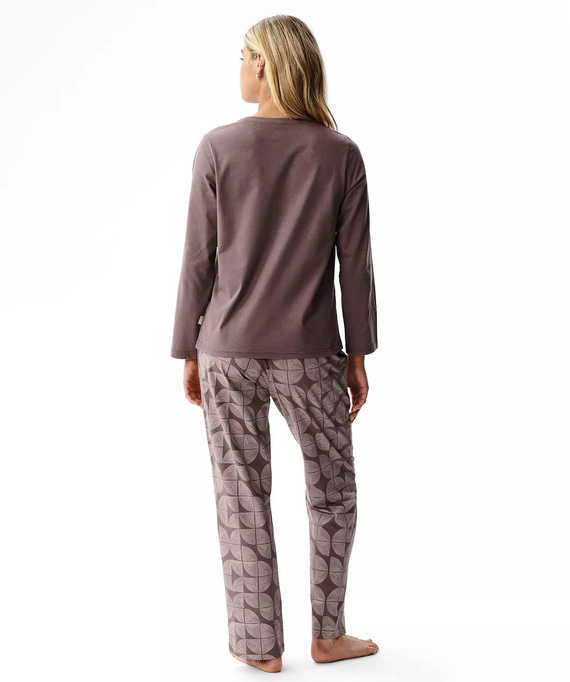Atlantic NLP-522 Pijamale damă lungi 100% bumbac Pantaloni cu modele maro