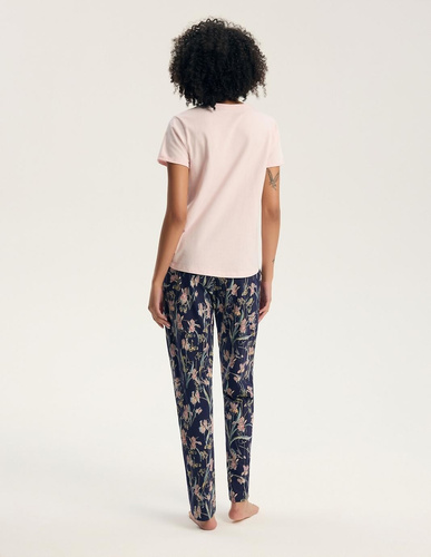 Henderson Galla 45445 Pijamale damă 100% bumbac Pantaloni lungi violet-roz prăfuit
