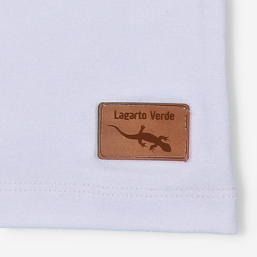 KAR-2007/BIA Tricou Lagarto Verde pentru baieti, alb