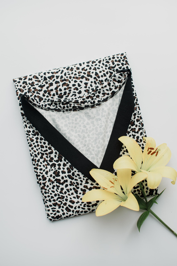 853 Kendall De Lafense - Cămașă de noapte Panther din viscoză - camuflaj ecru