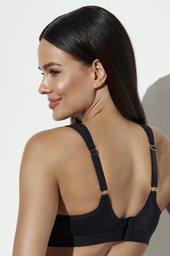Biustonosz soft Ava 2307 Comfort Bra negru cu armătură pentru sâni mari
