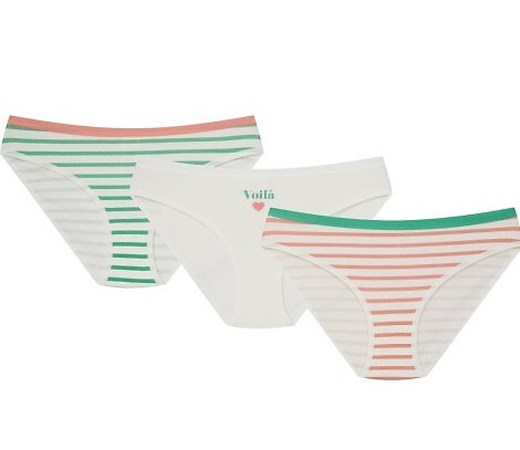 36508-K083 Henderson Chiloți ecru pentru femei - Set 3 bikini din bumbac